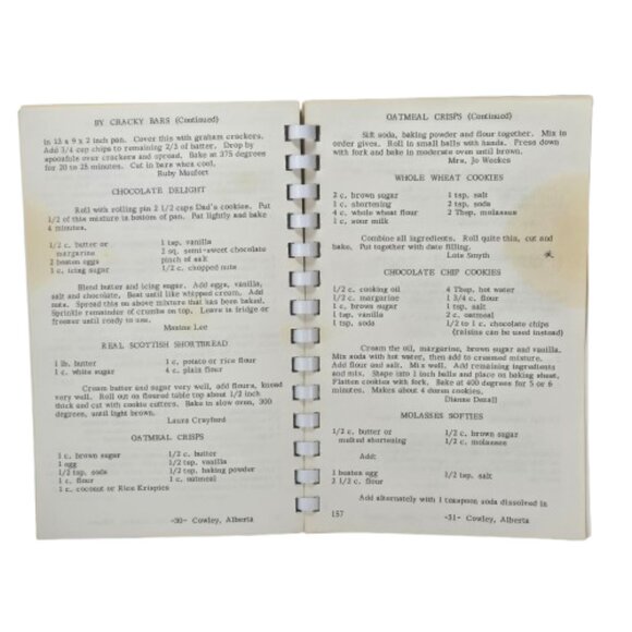 Vintage 1970s Cookbook Foothills United Church Women Cowley Alberta Sharing Best - Picture 11 of 16